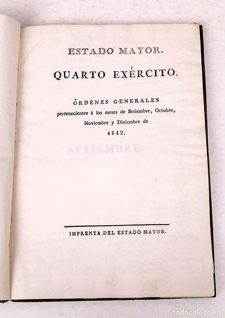Libros antiguos: ORDENES GENERALES DEL ESTADO MAYOR DEL QUARTO EJERCITO - 1812 - Foto 3