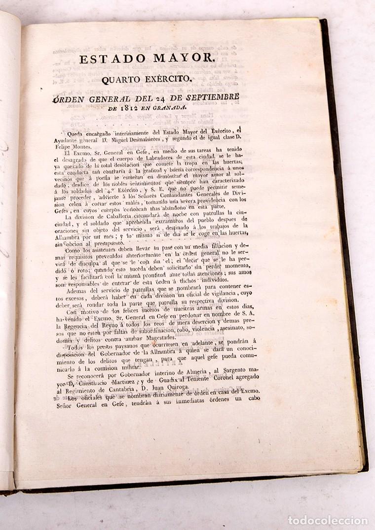 Libros antiguos: ORDENES GENERALES DEL ESTADO MAYOR DEL QUARTO EJERCITO - 1812 - Foto 6