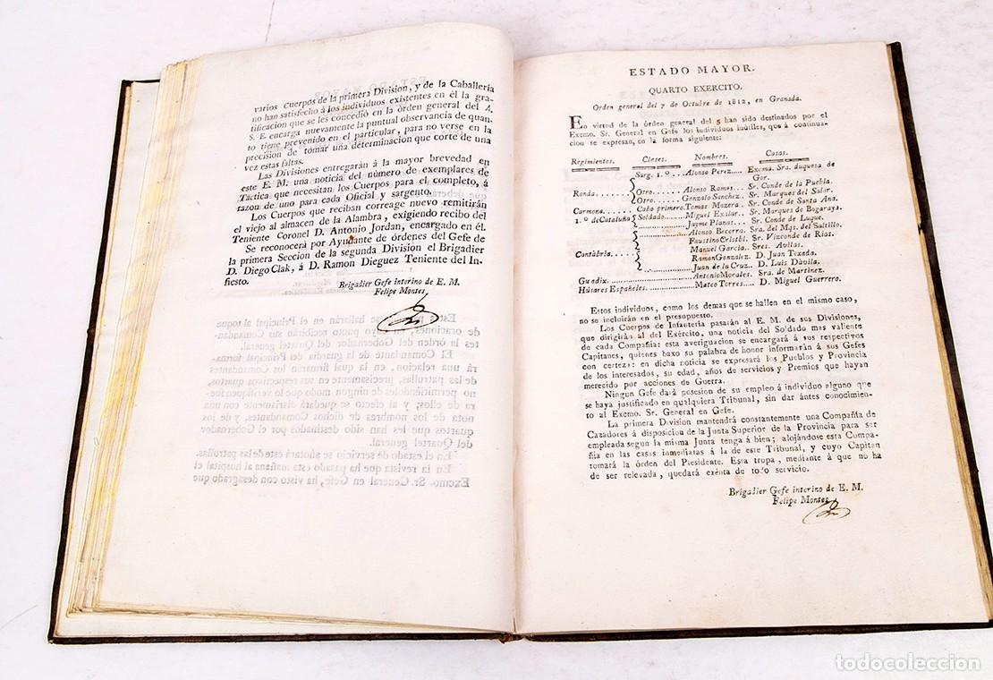 Libros antiguos: ORDENES GENERALES DEL ESTADO MAYOR DEL QUARTO EJERCITO - 1812 - Foto 9