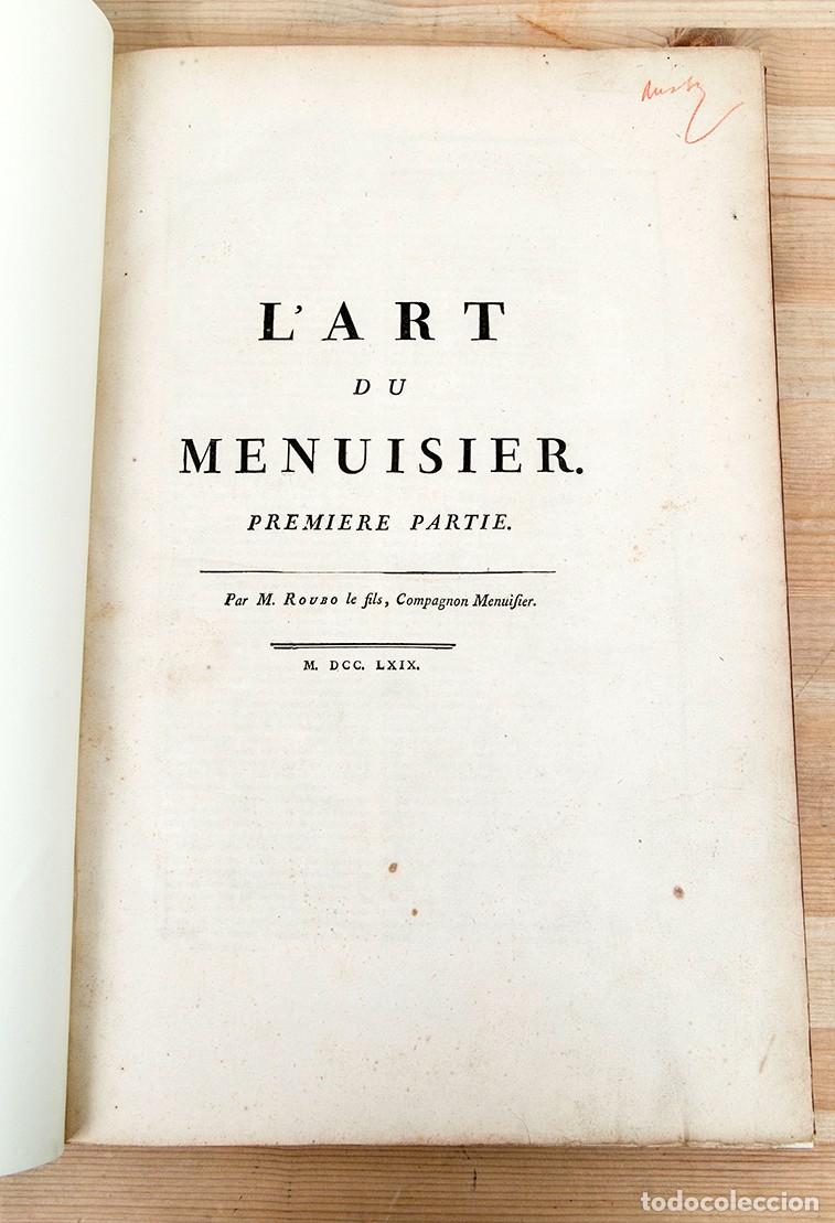 Libros antiguos: Lart du Menuisier - M. Rouro - 1769-70 - Foto 2