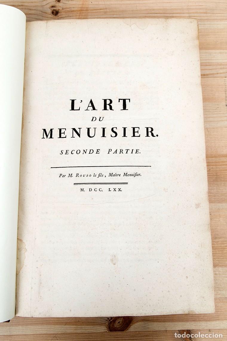 Libros antiguos: Lart du Menuisier - M. Rouro - 1769-70 - Foto 12
