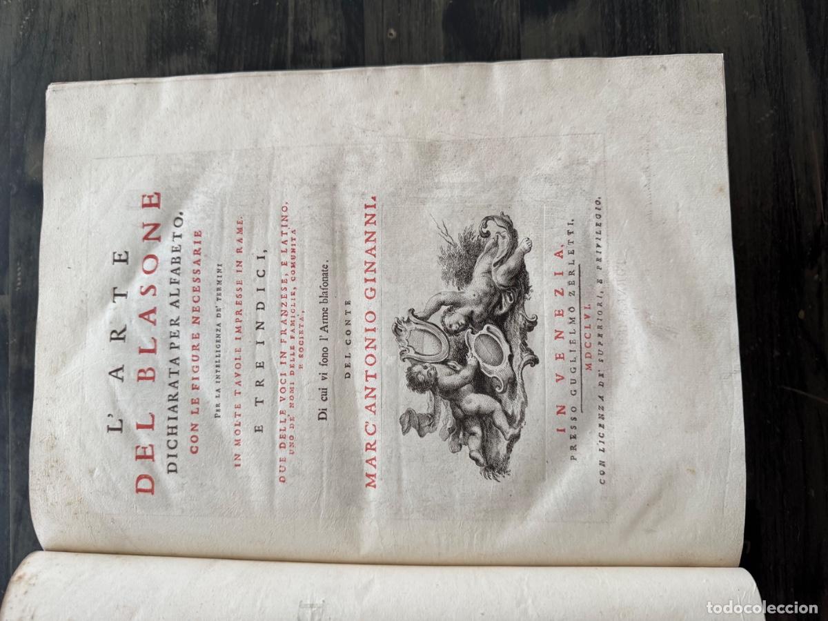 Libros antiguos: L&acute;Arte del Blasone. GINANNI - Foto 4