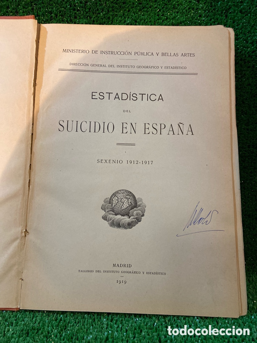 Libros antiguos: Estad&iacute;stica del Suicidio en Espa&ntilde;a /1912-1917 - Foto 3