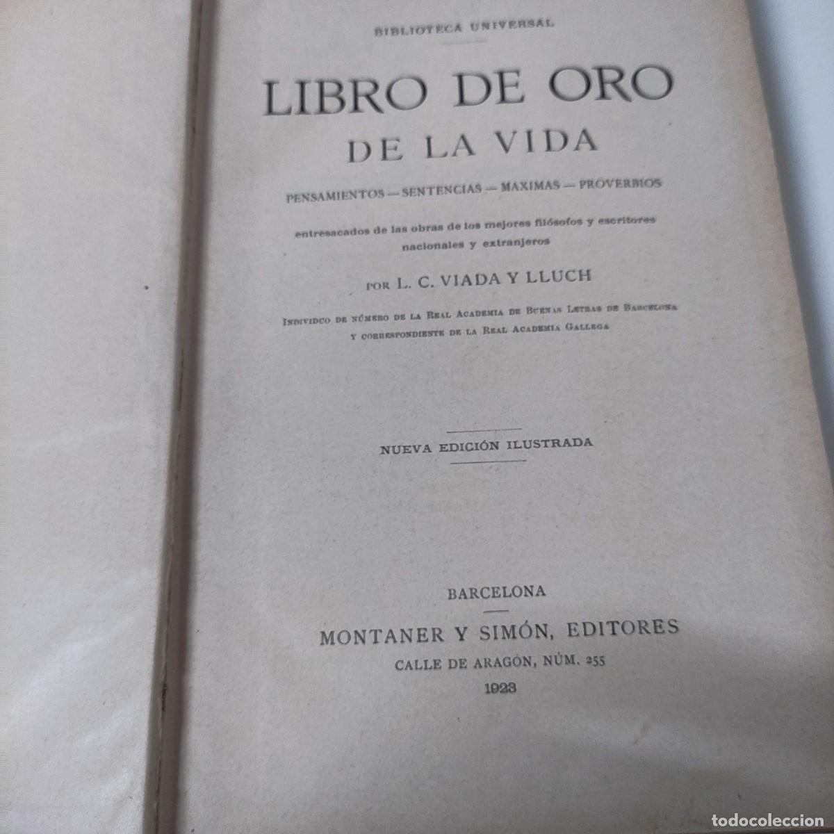 Libros antiguos: Libro de oro de la vida, VIADA Y LLUCH - Foto 4
