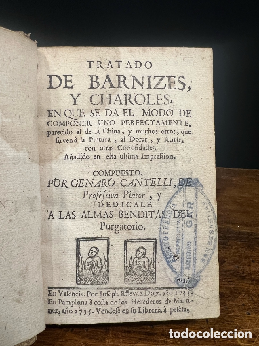 Libros antiguos: Tratado de Barnizes y Charoles, Cantelli 1735-1755 - Foto 2