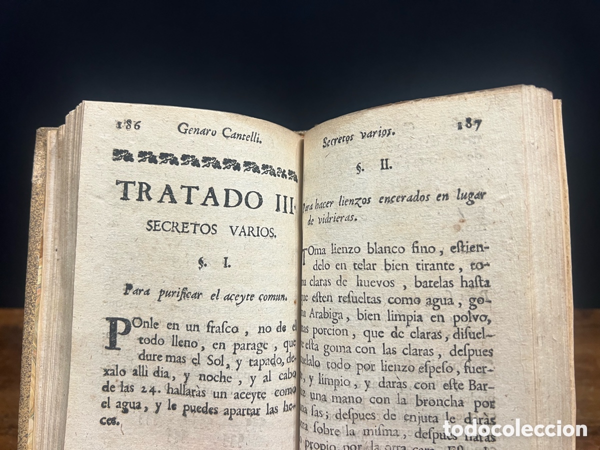Libros antiguos: Tratado de Barnizes y Charoles, Cantelli 1735-1755 - Foto 11