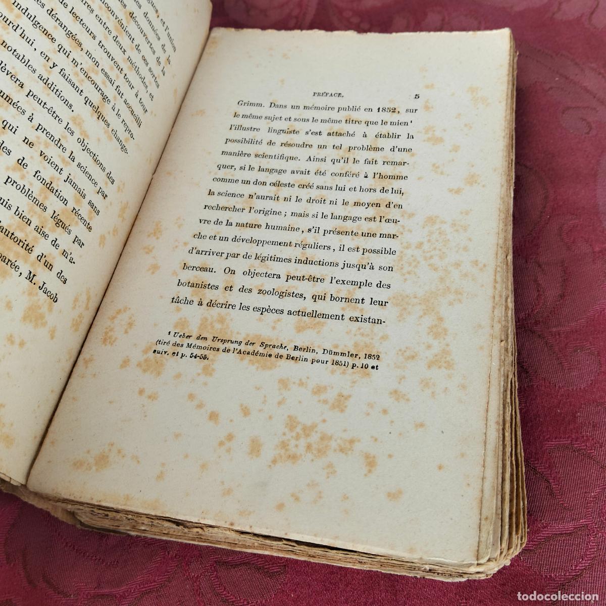 Libros antiguos: De lorigine du langage Ernest Renan - Foto 7