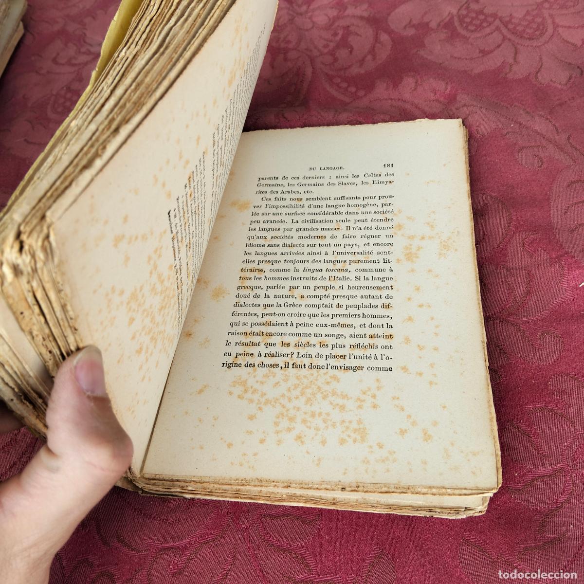 Libros antiguos: De lorigine du langage Ernest Renan - Foto 8