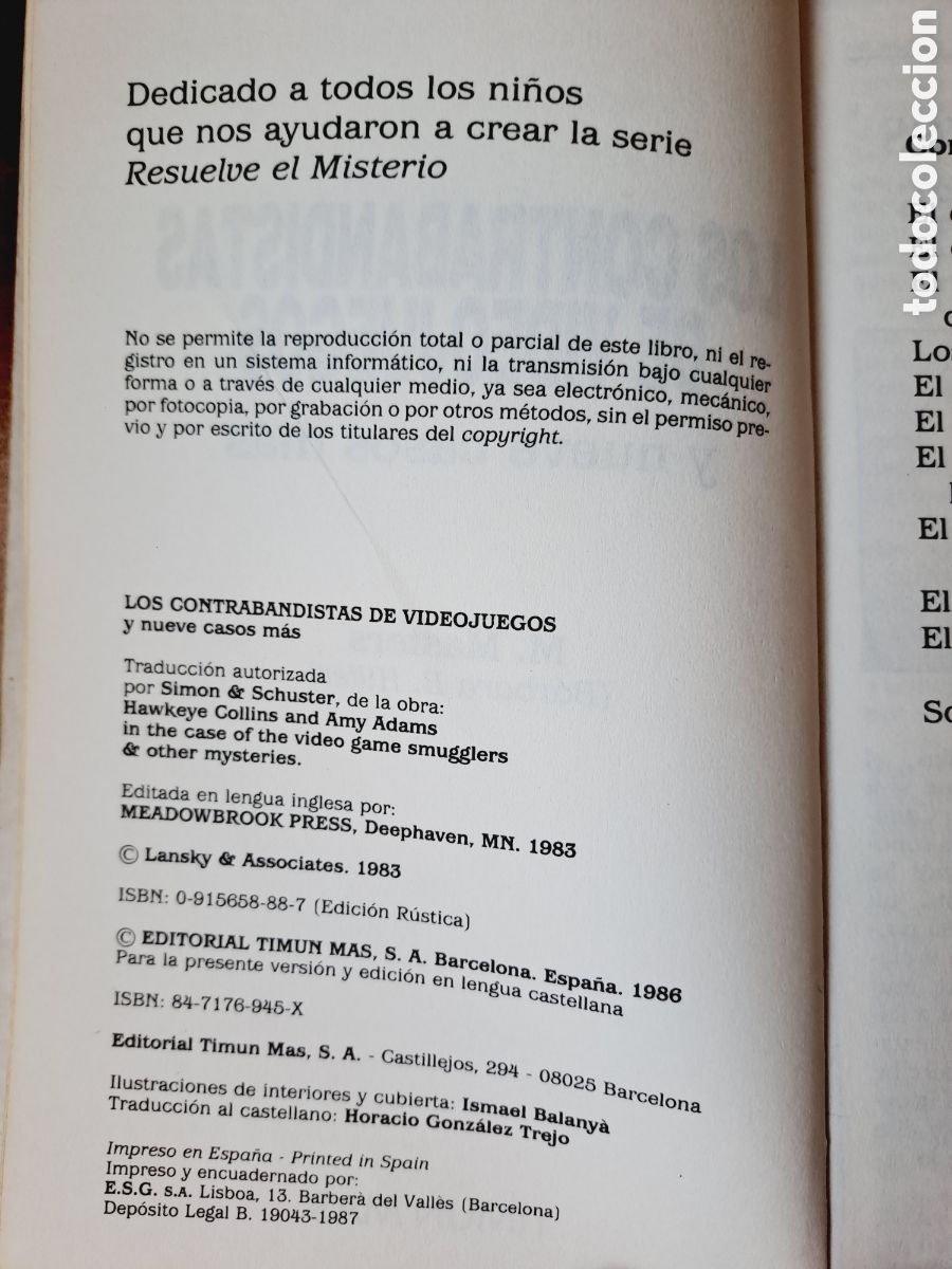 Libros antiguos: &rdquo;LOS CONTRABANDISTAS DE VIDEOJUEGOS &rdquo; - Foto 3