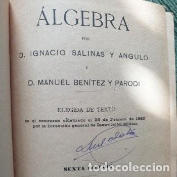 Libros antiguos: Algebra. Ignacio Salinas y Manuel Benitez. - Foto 6