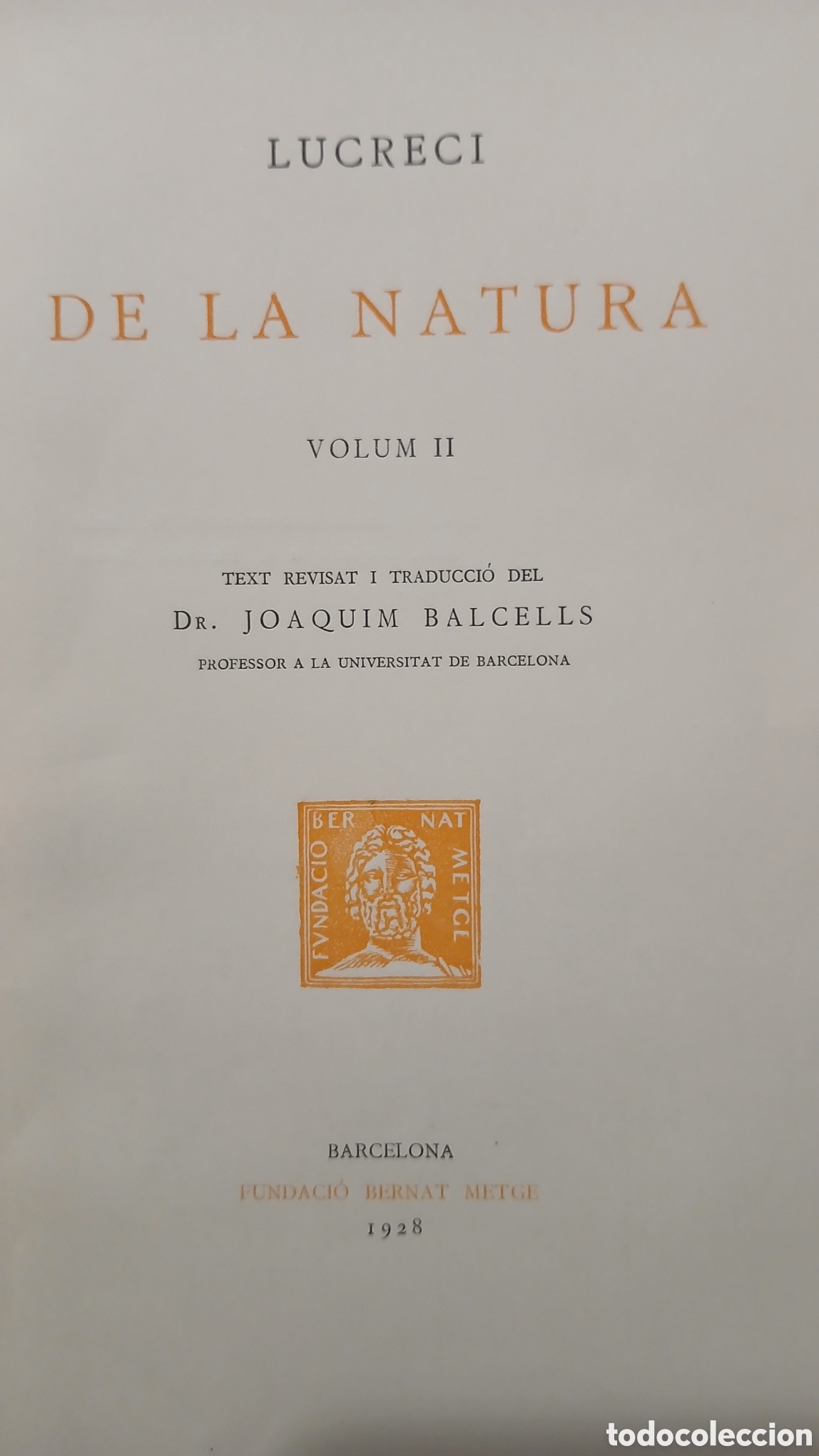 Libros antiguos: De la Natura, Lucreci, Escriptors Llatins - Foto 5