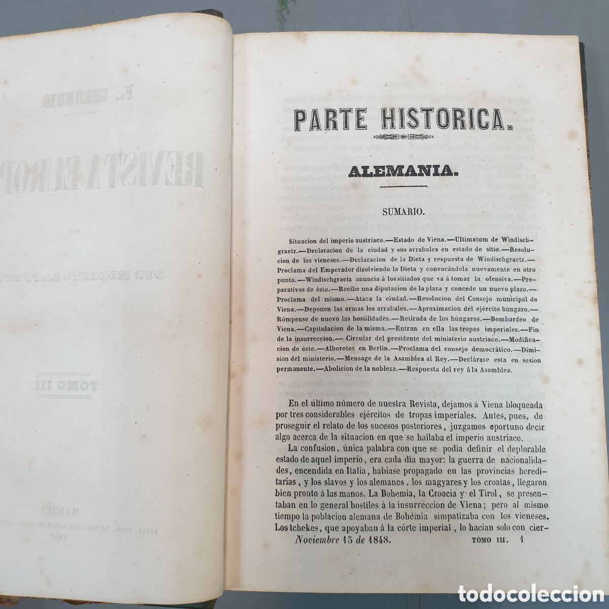 Libros antiguos: REVISTA EUROPEA 1849 - Foto 3