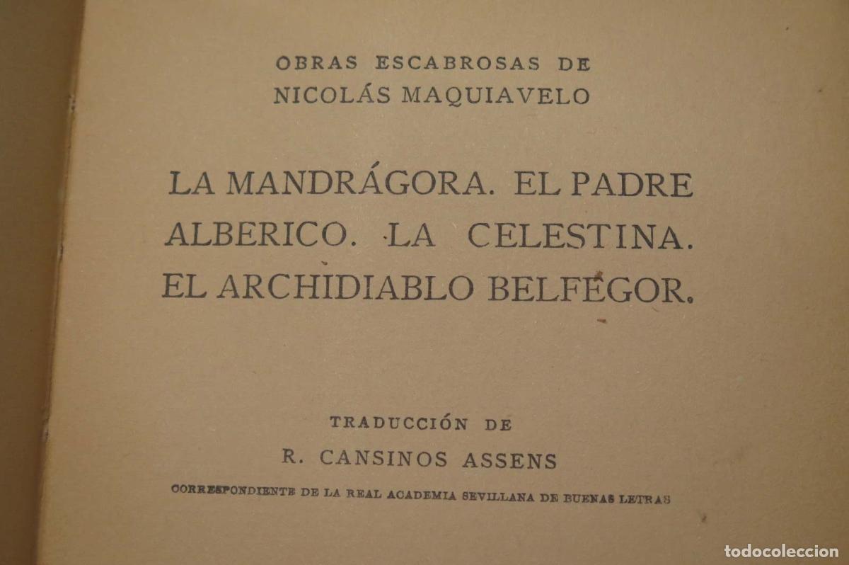 Libros antiguos: Obras escabrosas Maquiavelo - Foto 2