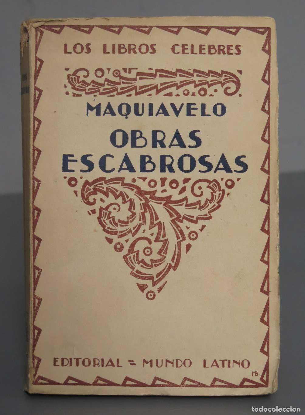 Libros antiguos: Obras escabrosas Maquiavelo - Foto 1