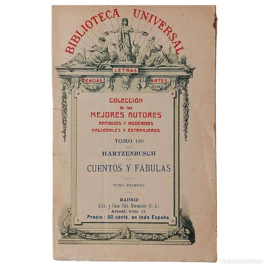 Libros antiguos: CUENTOS Y F&Aacute;BULAS. Tomo primero. Hartzenbusch - Foto 1