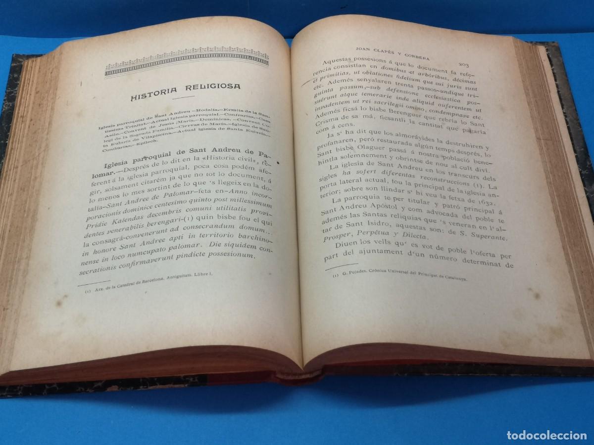 Libros antiguos: SANT ANDREU DE PALOMAR. - JOAN CLAP&Eacute;S Y CORBERA - Foto 9