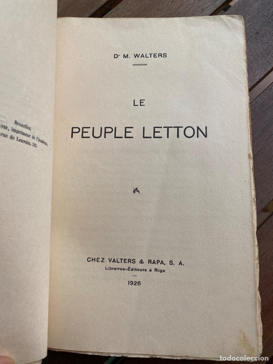 Libros antiguos: LE PEUPLE LETTON M. WALTERS VALTERS & RAPA 1926 - Foto 3