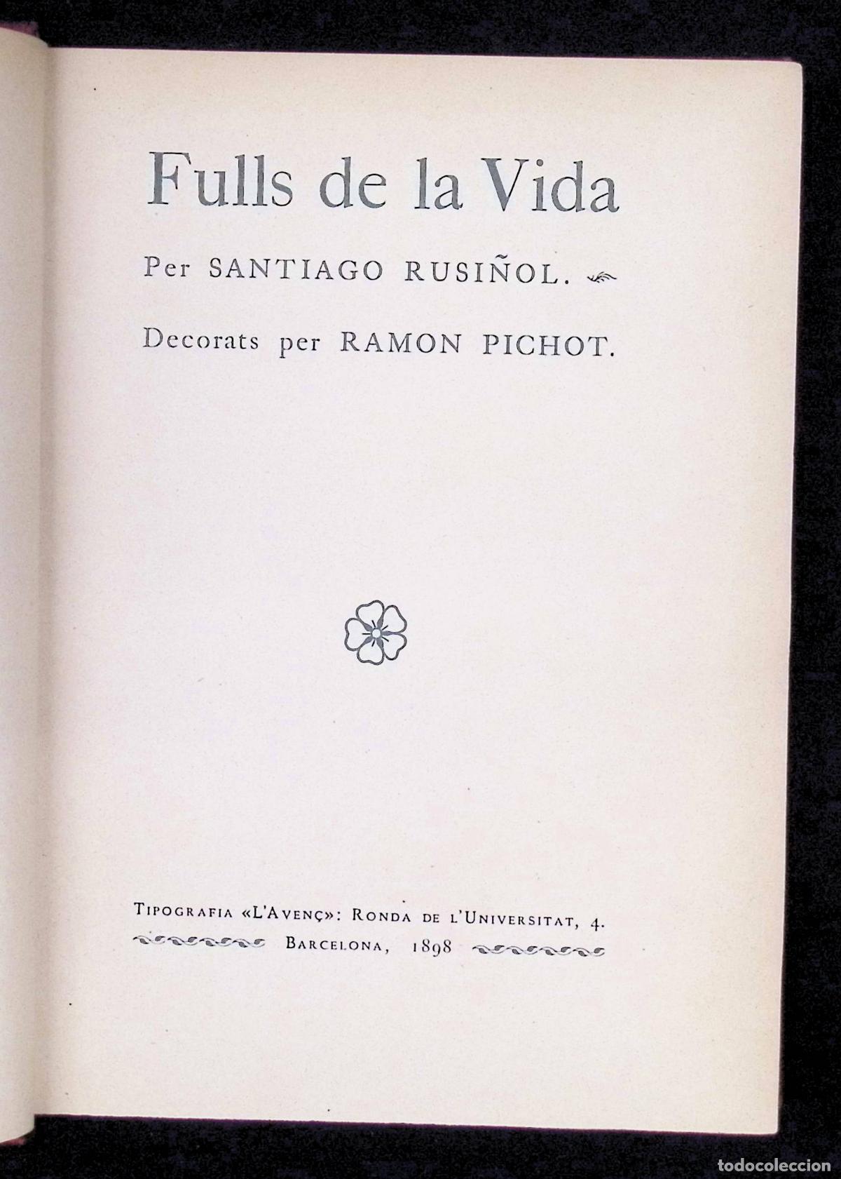 Libros antiguos: FULLS DE LA VIDA. - RUSI&Ntilde;OL, Santiago. - Foto 1