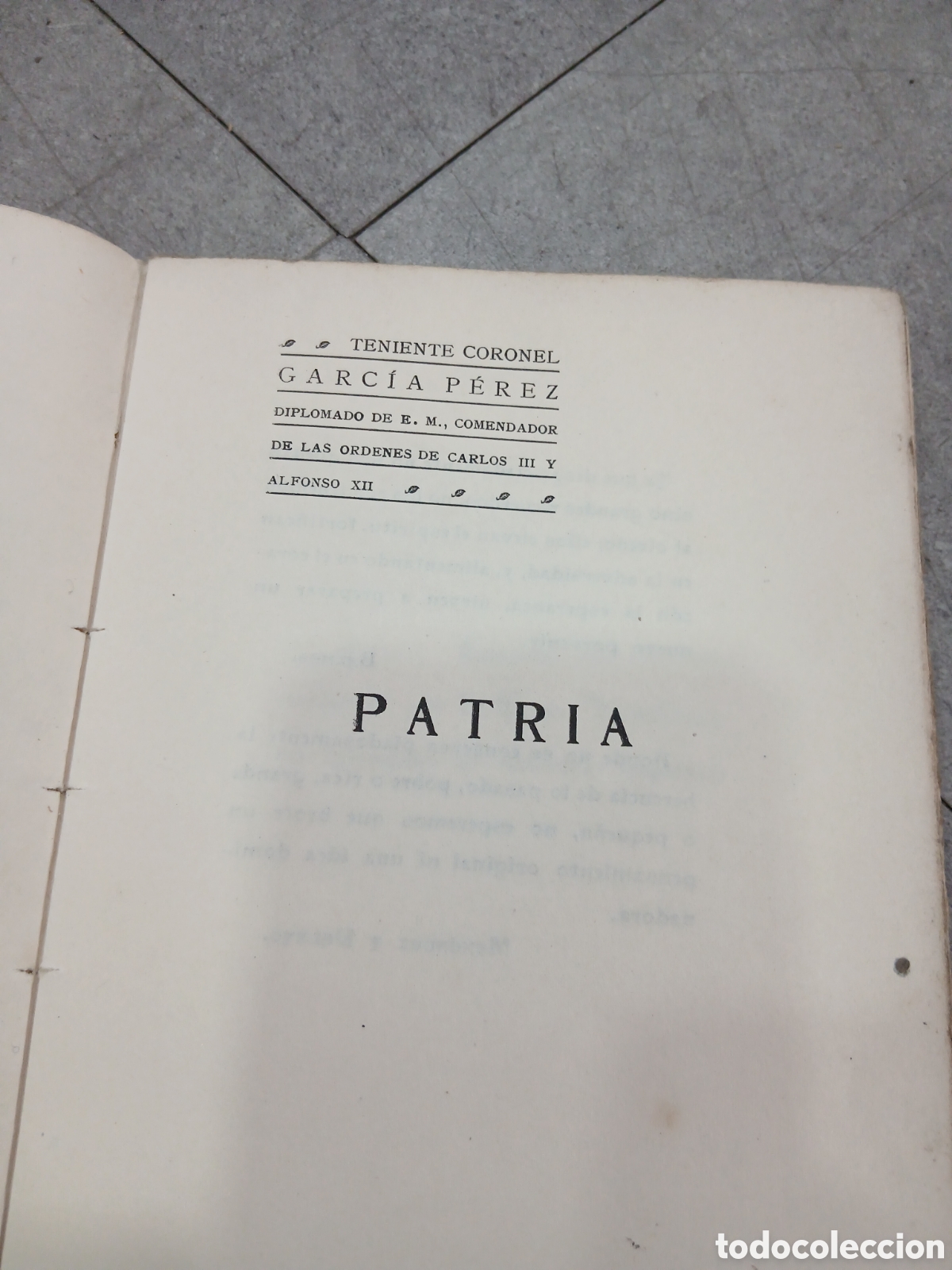 Libros antiguos: Patria. Teniente Coronel Garc&iacute;a P&eacute;rez. (L112) - Foto 2