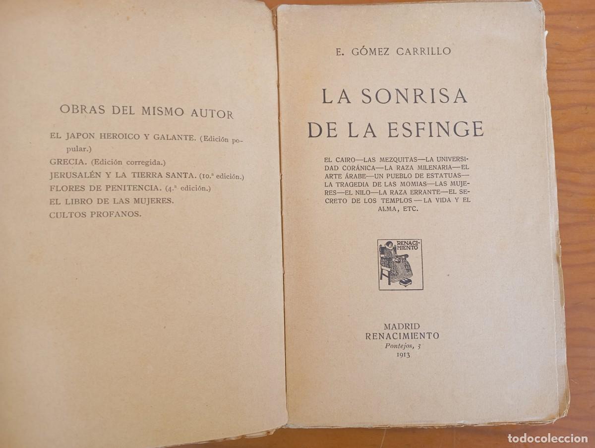 Libros antiguos: La sonrisa de la Esfinge E. G&oacute;mez Carrillo - Foto 2
