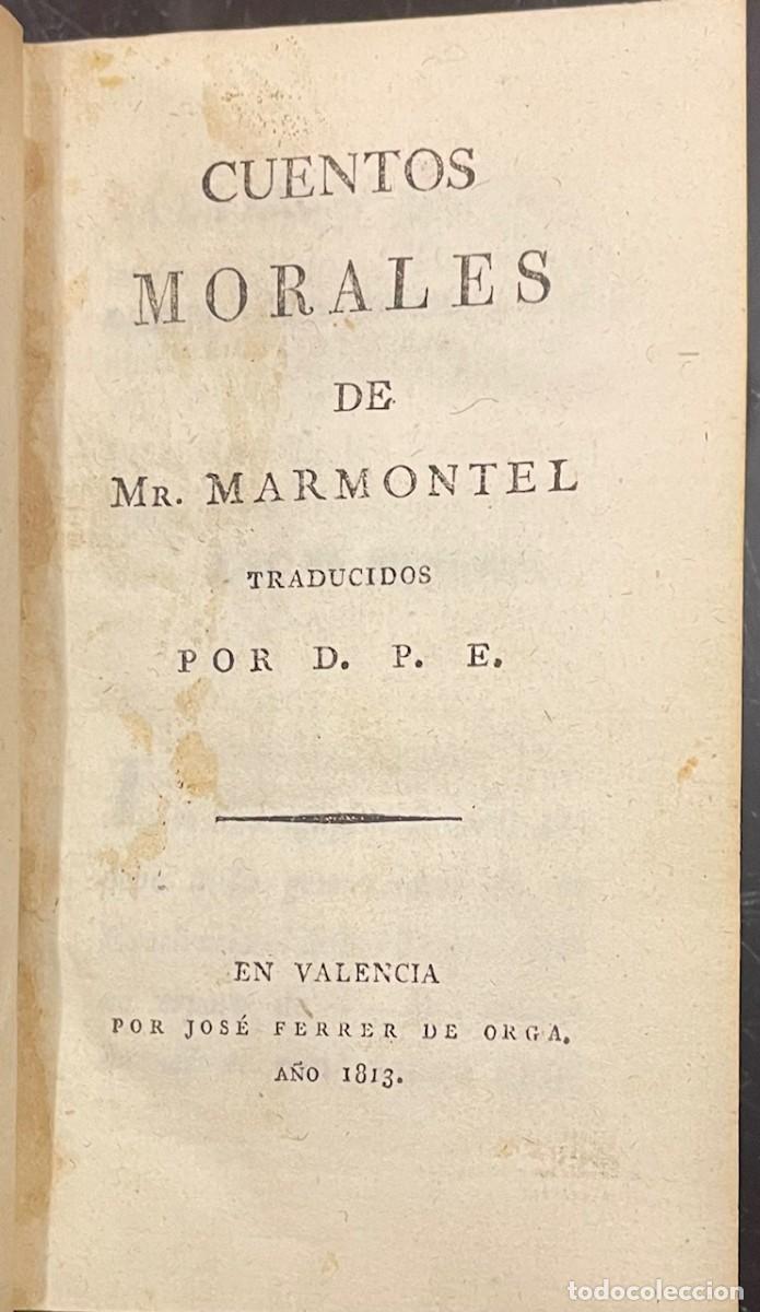 Libros antiguos: Cuentos Morales - Marmontel - Foto 2