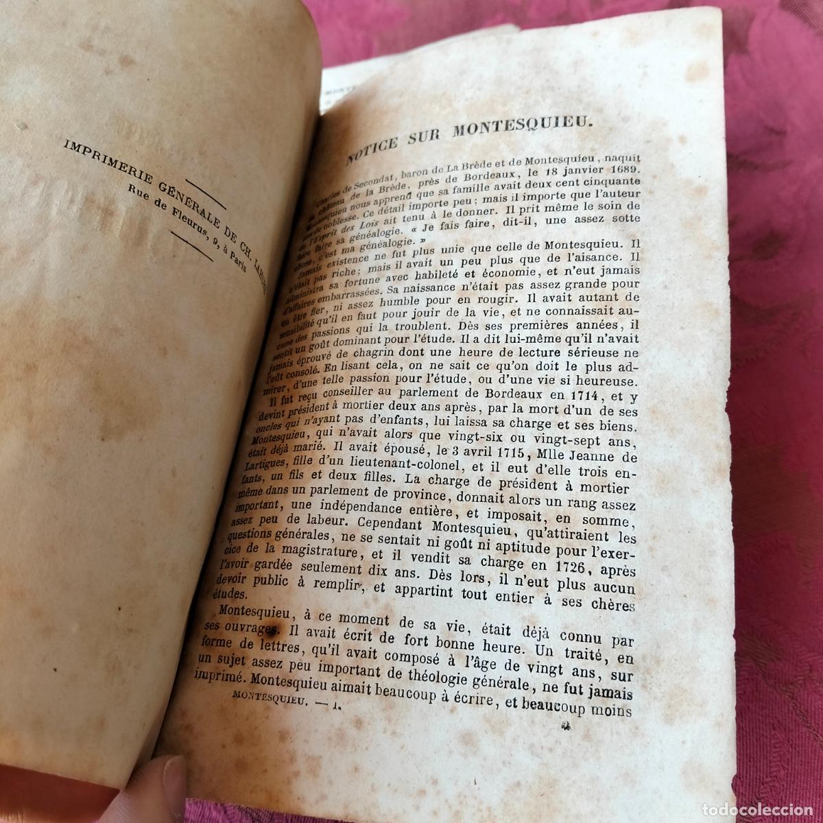 Libros antiguos: Oeuvres compl&egrave;tes de Montesquieu 1865+ - Foto 5