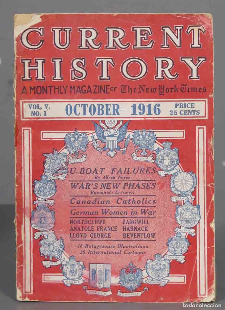 Libros antiguos: CURRENT HISTORY - OCTOBER 1916 VOL 5 N 1 - Foto 1