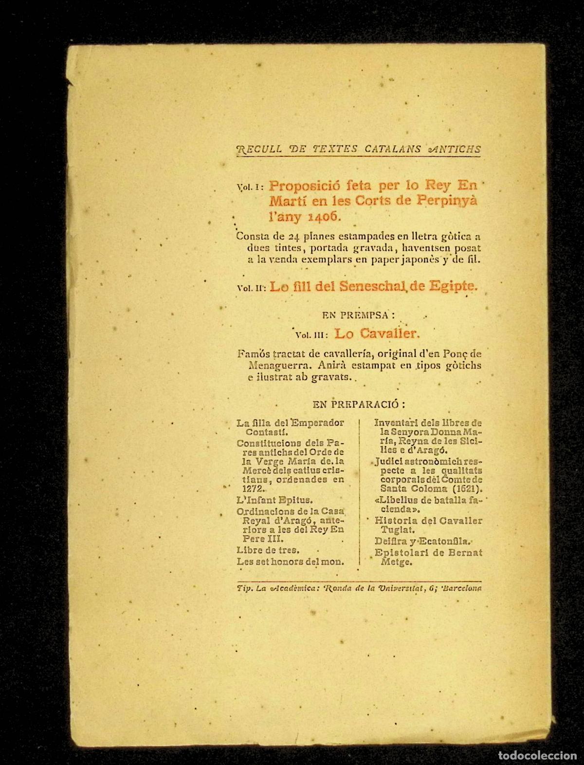 Libros antiguos: LO FILL DEL SENESCHAL DE EGIPTE. - Foto 5