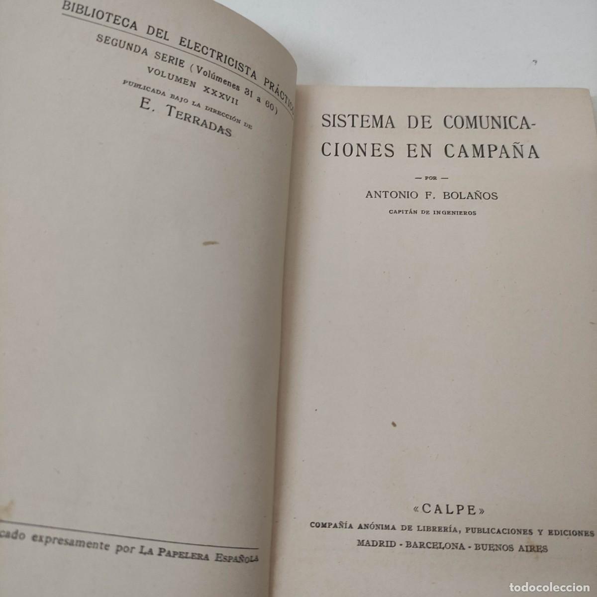 Libros antiguos: Sistema de comunicaciones en campa&ntilde;a - Foto 3