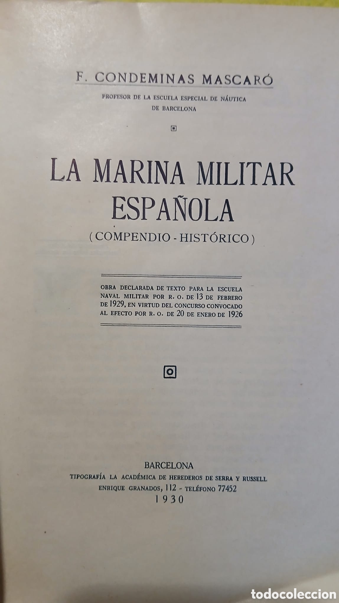 Libros antiguos: La Marina Militar Espa&ntilde;ola, Compendio-Hist&oacute;roco - Foto 2