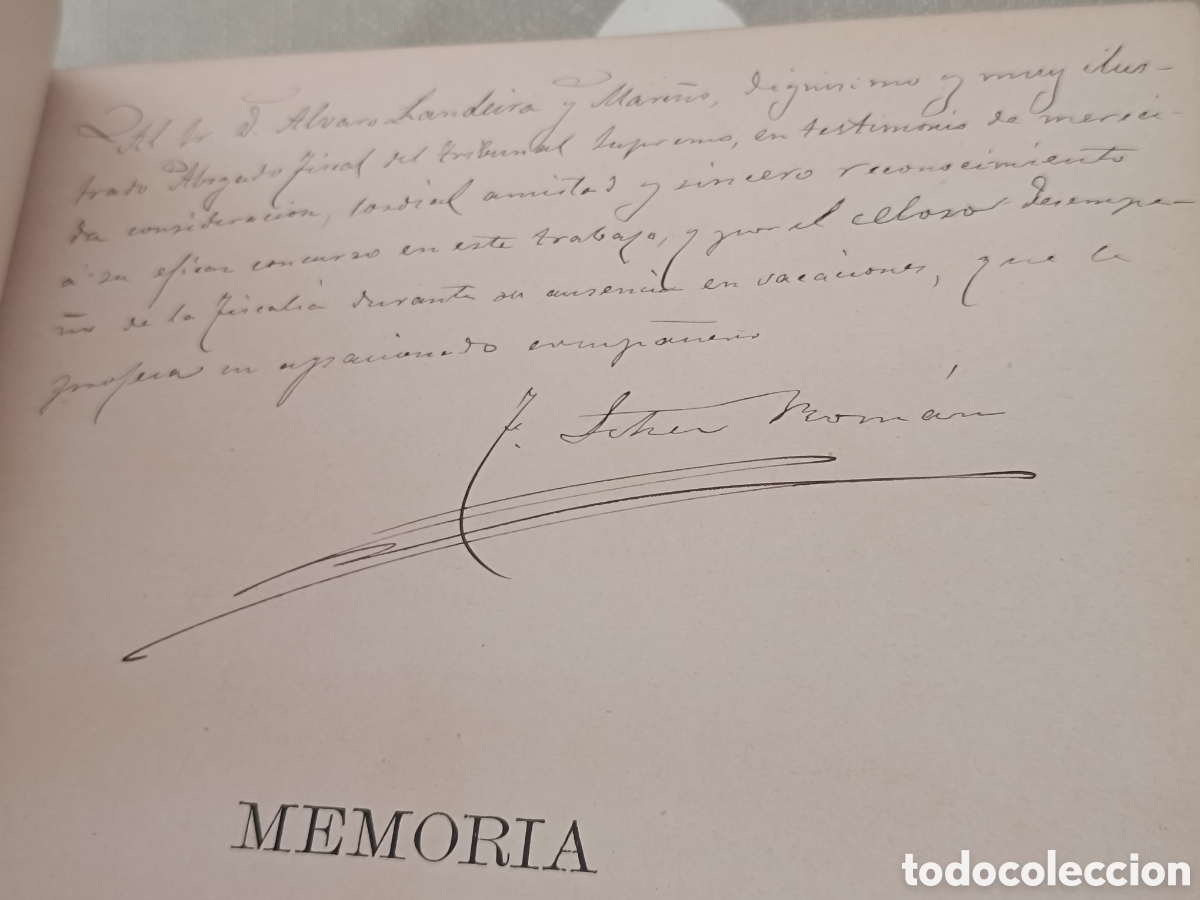 Libros antiguos: Memoria elevada al gobierno de S&aacute;nchez Rom&aacute;n - Foto 5