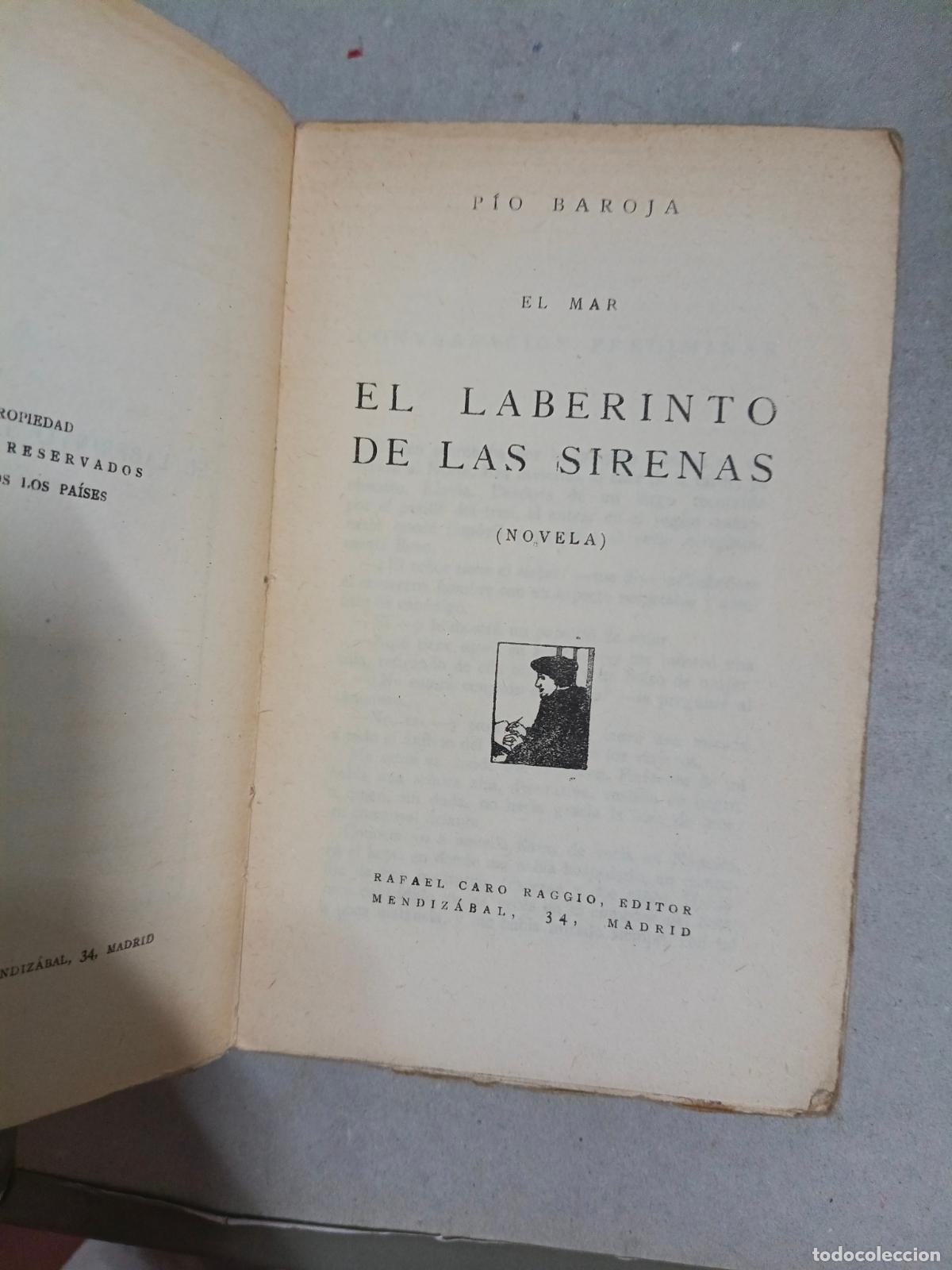 Libros antiguos: PIO BAROJA: - EL LABERINTO DE LAS SIRENAS - Foto 1