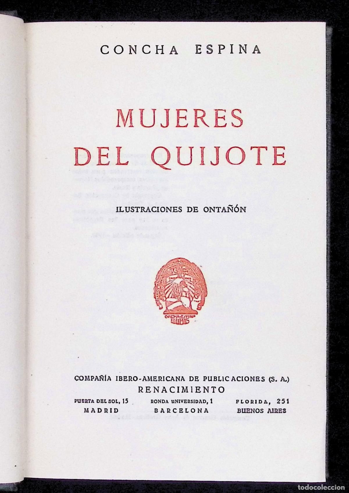 Libros antiguos: MUJERES DEL QUIJOTE. - ESPINA, Concha. - Foto 2