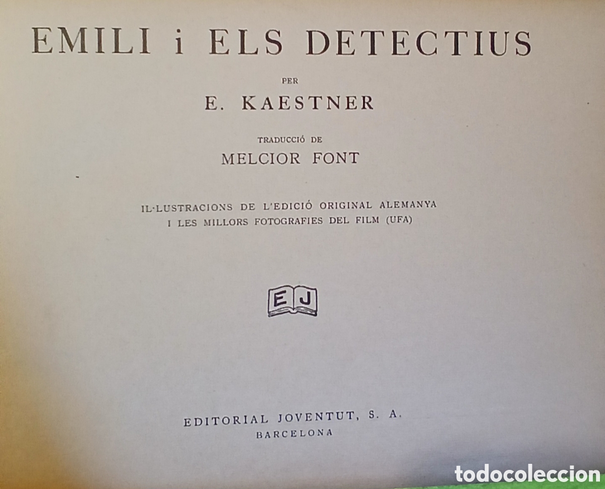 Libros antiguos: Emili i els detectius 1a edici&oacute; 1935 - Foto 2