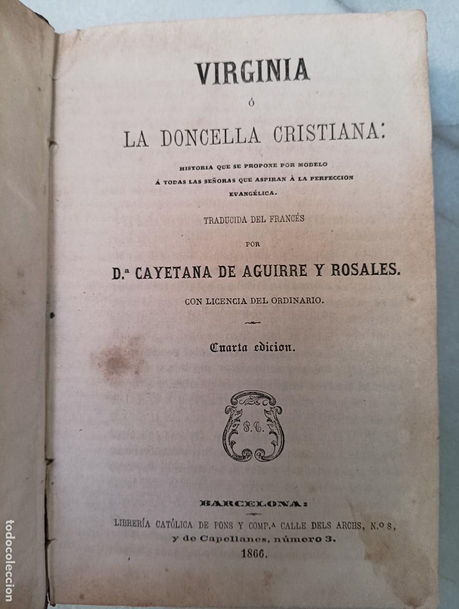 Libros antiguos: Virginia o la doncella cristiana. - Foto 1