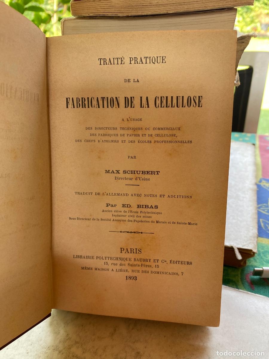 Libros antiguos: FABRICATION DE LA CELLULOSE SCHUBERT 1893 - Foto 2