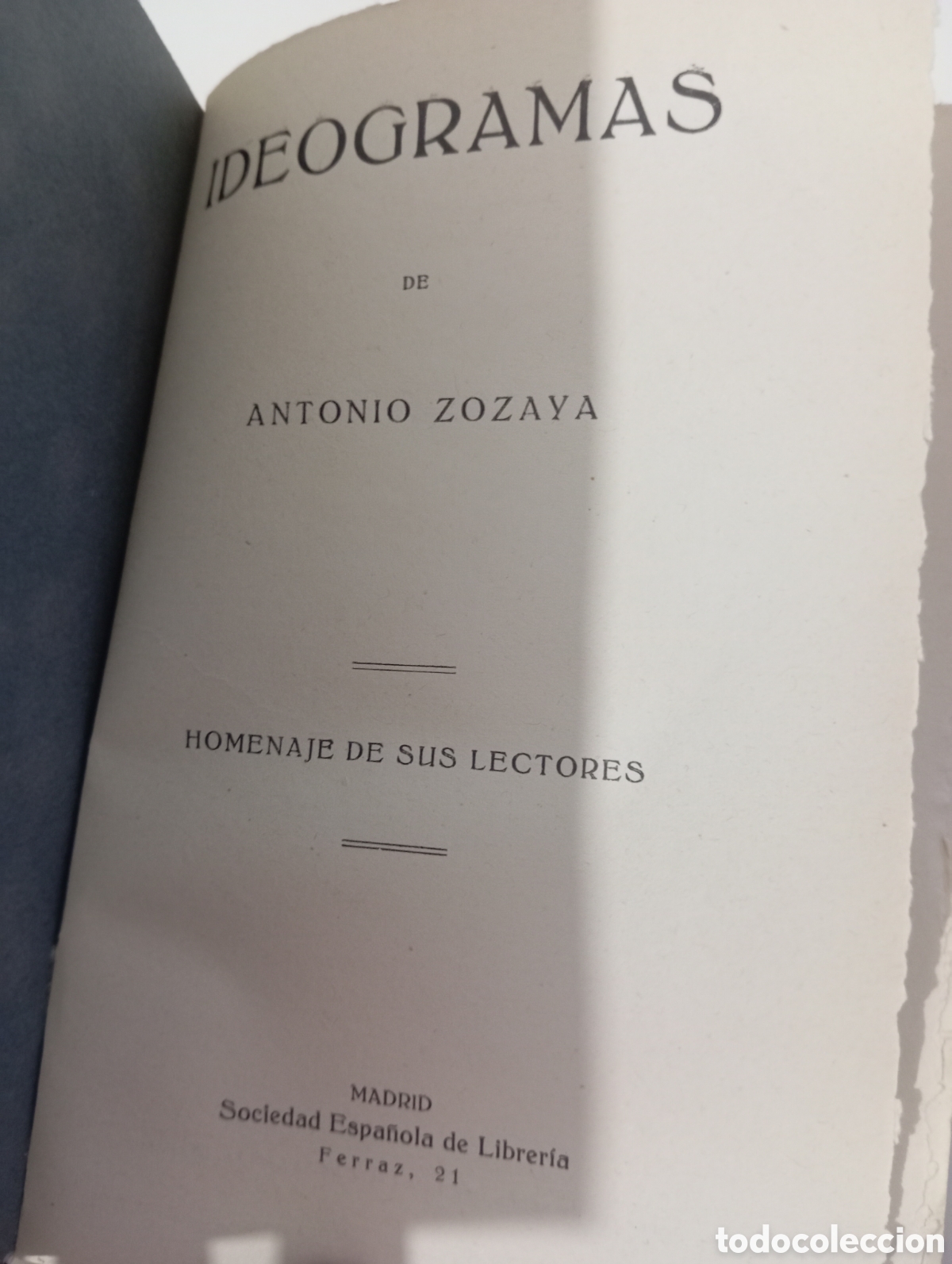 Libros antiguos: Ideogramas. Antonio Zozaya. Primera edici&oacute;n - Foto 5