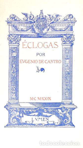 Libros antiguos: CASTRO. (Eug&eacute;nio de) - OBRAS PO&Eacute;TICAS DE EUG&Eacute;NIO DE CASTRO. [EX-L&Iacute;BRIS] - Foto 3