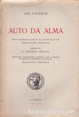 Libros antiguos: VICENTE. (Gil) - AUTO DA ALMA. [1951] - Foto 1