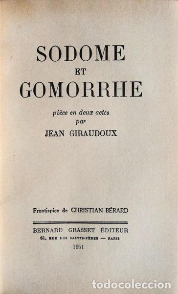 Libros antiguos: GIRAUDOUX. (Jean) - SODOME ET GOMORRHE. - Foto 2