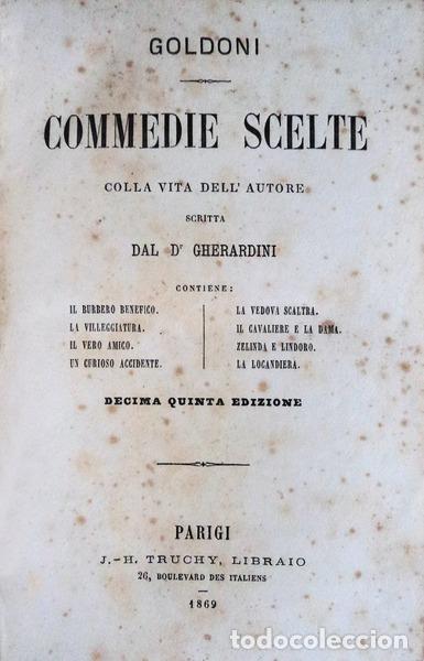 Libros antiguos: GOLDONI - COMMEDIE SCELTE. - Foto 1