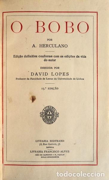Libros antiguos: HERCULANO. (Alexandre) - O BOBO. - Foto 1