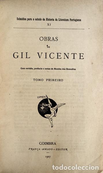 Libros antiguos: VICENTE. (Gil) - OBRAS DE� - Foto 1