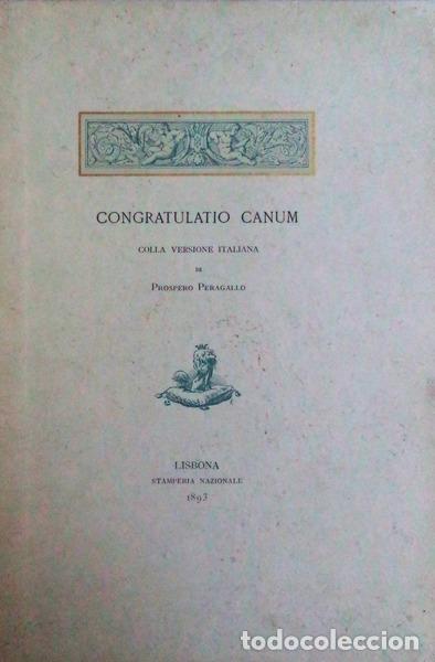 Libros antiguos: CARVALHO. (Thomaz de) - CONGRATULATIO CANUM. - Foto 1