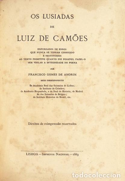 Libros antiguos: CAM&Otilde;ES. (Lu&iacute;s Vaz de) - OS LUSIADAS. - Foto 1
