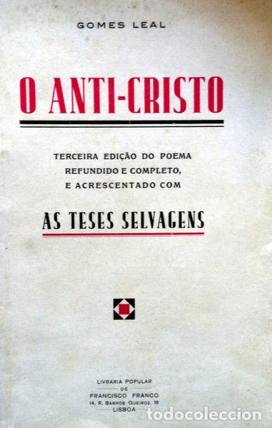 Libros antiguos: GOMES LEAL. - O ANTI-CRISTO. - Foto 1