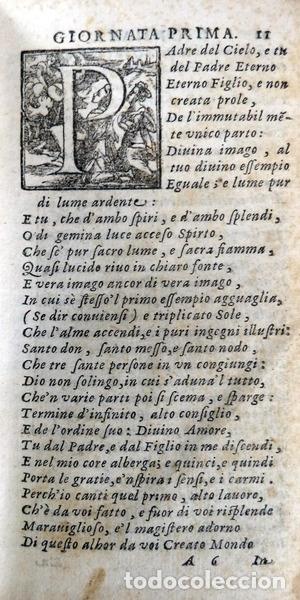 Libros antiguos: TASSO. (Torquato) - Le sette Giornate DEL MONDO CREATO. - Foto 2
