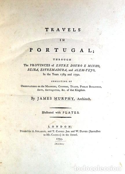 Libros antiguos: MURPHY. (James) - TRAVELS IN PORTUGAL - Foto 1