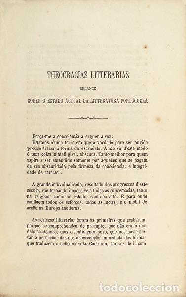 Libros antiguos: BRAGA. (Te&oacute;filo) - AS THEOCRACIAS LITTERARIAS. - Foto 3