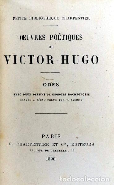 Libros antiguos: HUGO. (Victor) - ODES. - Foto 1